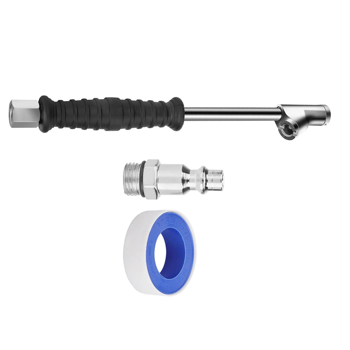 Dual Head Air Chuck 1/4" FNPT Straight Foot Lock On Truck RV Tire Inflate Chuck