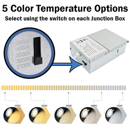 12 Pack 4.8" Dimmable Recessed LED Lights Retrofit Kit, 5 Selectable Colors, 12W