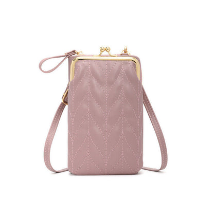Female Cell Phone Money Bags Ladies Purse Soft Leather Flap Mini Crossbody Bags