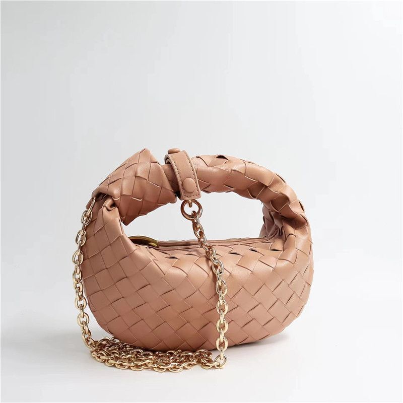 Genuine Leather Pleated Bag Weaving Handbags Shoulder Messenger Bag 24*12*21 CM