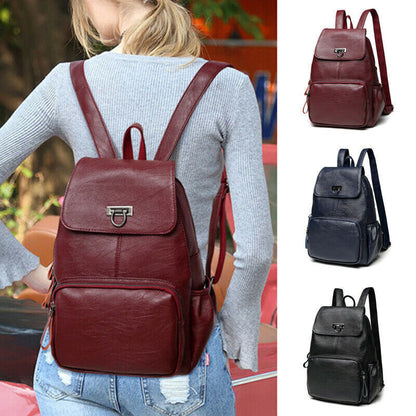 Women Rucksack Backpack Handbag Ladies Girls Pu Leather Satchel Shoulder Bag