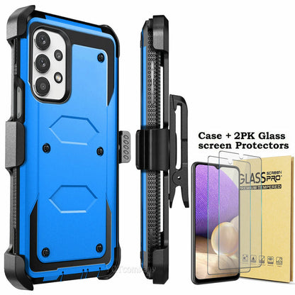 For Samsung Galaxy A32 5G Case Shockproof Rugged Clip Cover + Screen Protector