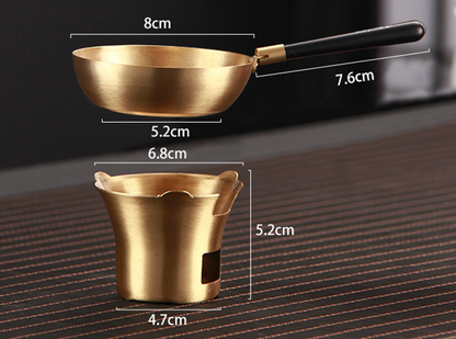 Copper Filter Net With Handle Chinese Tea Accessories Tea Strainer With Holder