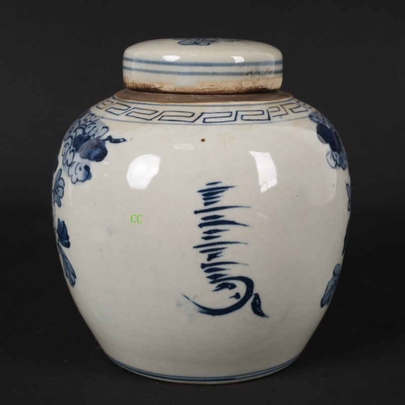 Chinese Antique Ancient Porcelain Blue and White Porcelain Jar Tea Can