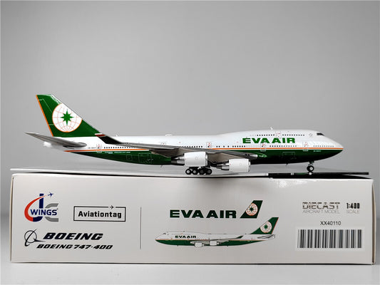 1:400 JC Wings EVA AIR BOEING B747-400 Passenger Airplane Diecast Aircraft Model