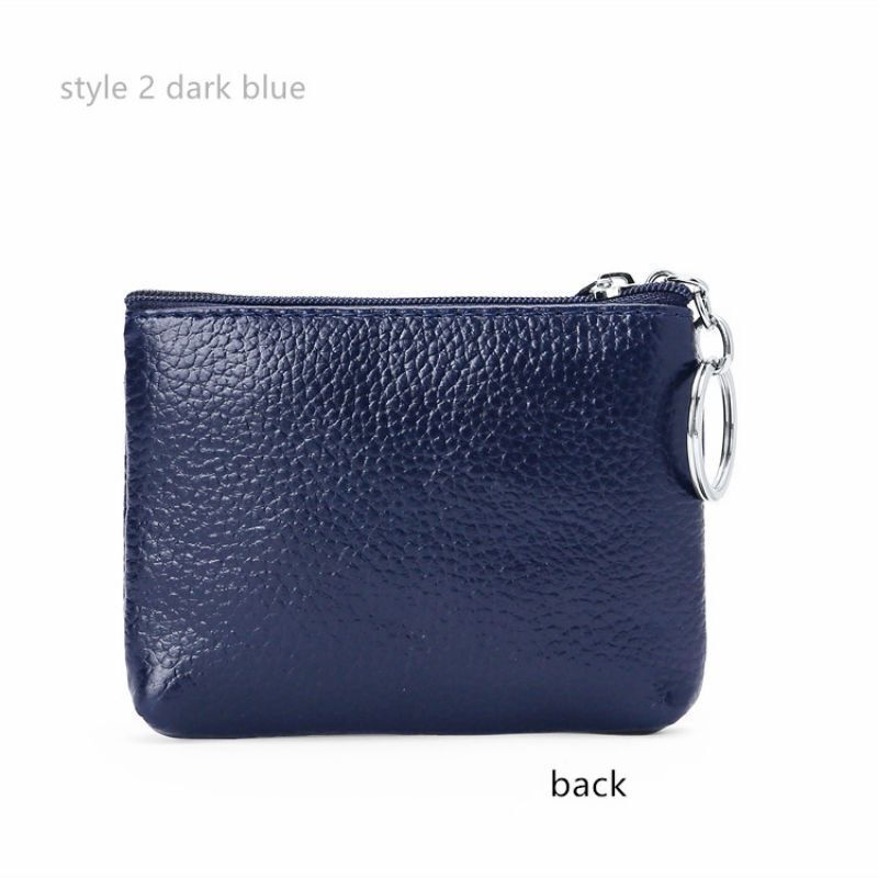 Genuine Leather Wallet Zipper Pouch Short Small Money Bag Coin Purse Card Holder