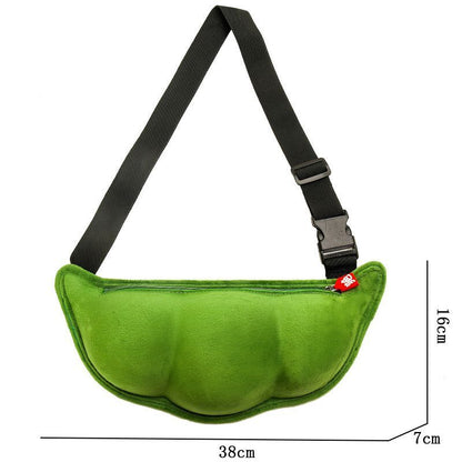 Plush Shoulder Bag Creative Peas Shaped Top Handle Bags Outdoor Shopping 38*16*7