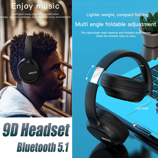 Wireless Bluetooth 5.1 Headphones Over Ear Headset Stereo Noise Cancelling + Mic