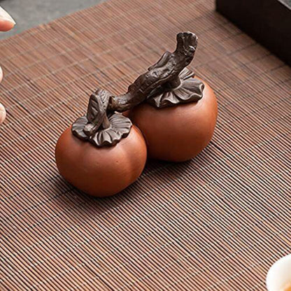 9.5cm Purple Clay Tea Pet Persimmon Tea Color Change Handmade Tea Tray Decor