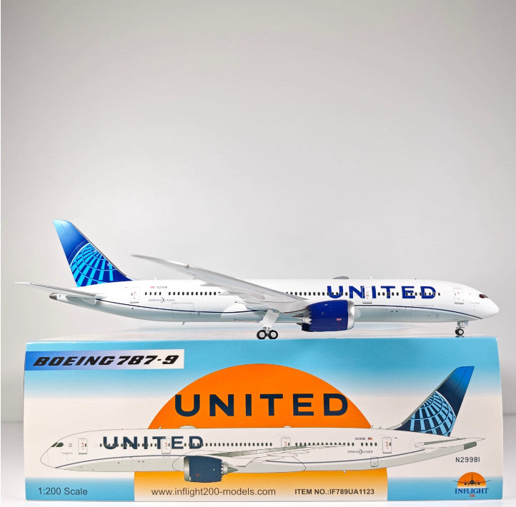 1:200 InFlight UNITED Boeing 787-9 N29981 Passenger Airplane Diecast Plane Model
