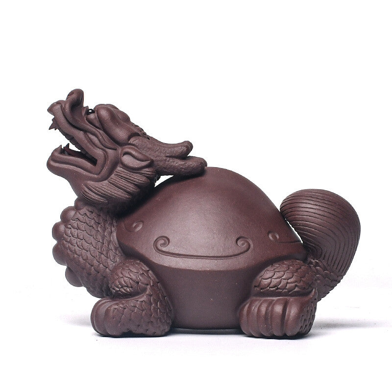Boutique Tea Pet Zisha Purple Grit Tea Play Dragon Turtle Statue Mascot In China