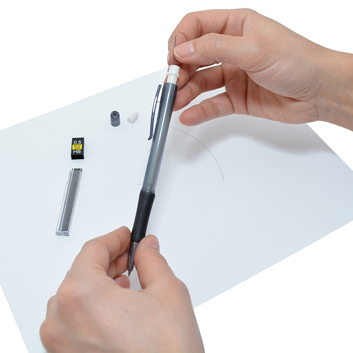 Westcott Designer Compass Set with Mechanical Pencil, Eraser, Sharpener, Leads