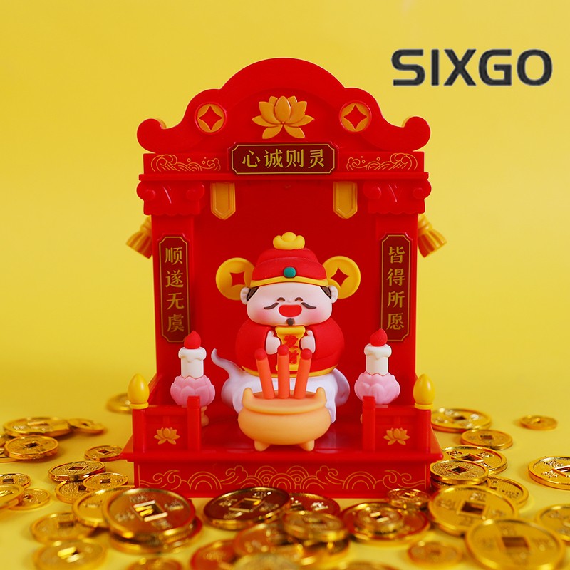 Chinese Mini Buddha Wealth God Mascot Car Desktop Decor Ornaments