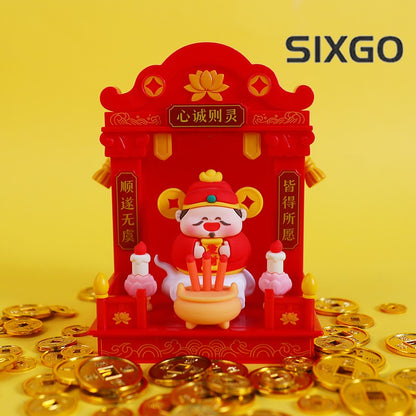 Chinese Mini Buddha Wealth God Mascot Car Desktop Decor Ornaments