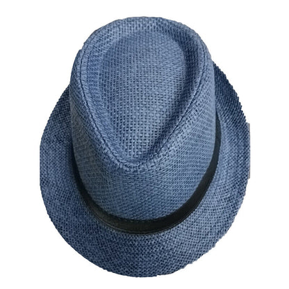 Men Women Straw Jazz Fedora Hat Trilby Cuban Sun Cap Panama Short Brim Summer*US