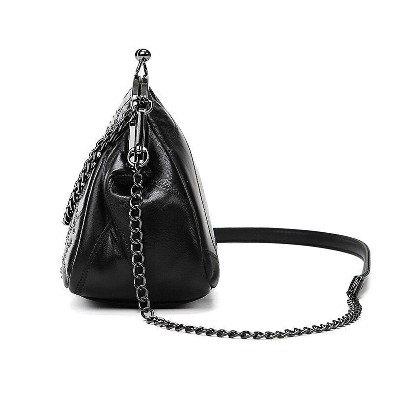 Shell Solid Color Shoulder Bags Luxury Synthetic Leather Crossbody Purse Cotton