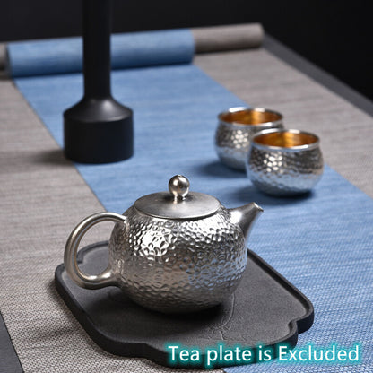 999 Sterling Silver+porcelain Tea Pot Matching Tea Cups Health Care Xishi Pot