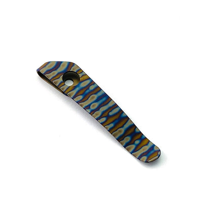 1PC. TC4 Pocket Clip for Strider SMF / SNG Tiger grain roasted titanium