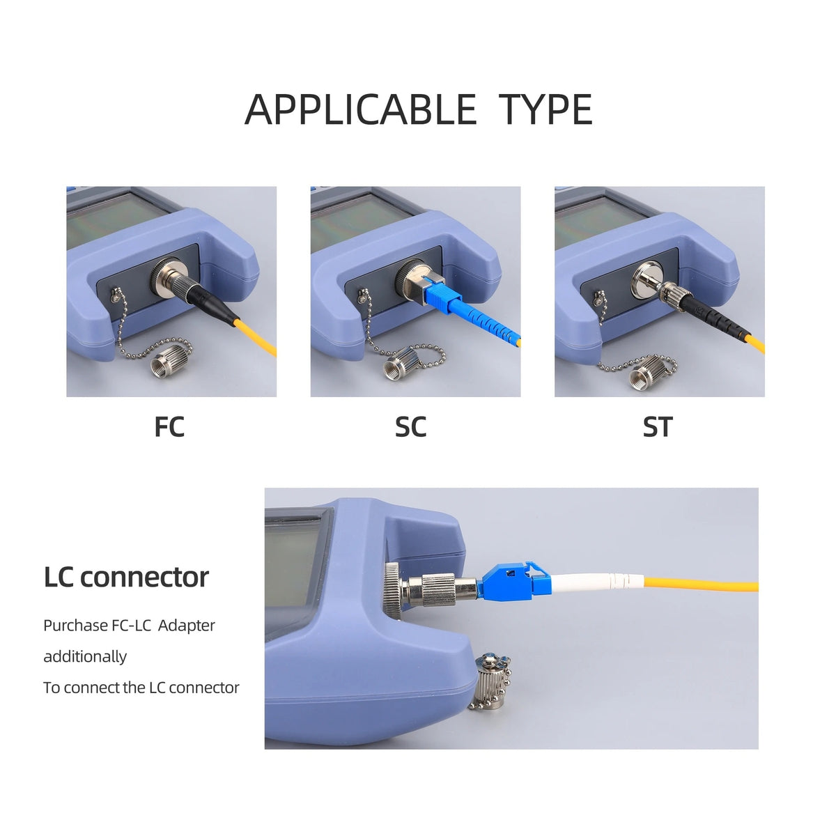 FTTH Fiber Optical Power Fiber Cable Tester range -70dBm~+10dBm SC +FC Connector