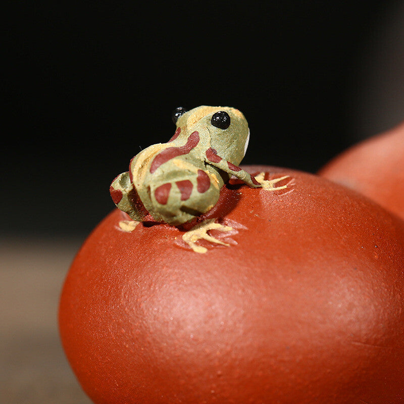 Gourd Frog Statue Tea Pet Yixing Zisha Clay Tea Play Home Table Decoration Funny