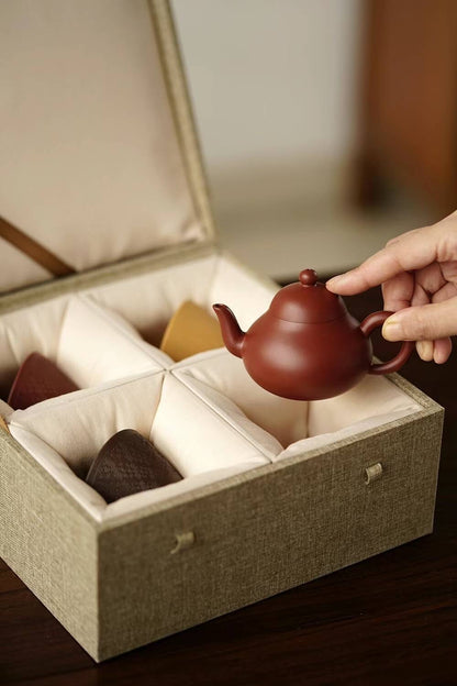 4pcs of set chinese Yixing Handmade Zisha Pear HU Zhu Clay tea cup Gongfu teapot