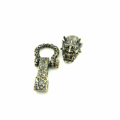 Skull Devil Buckle Beads Adjustable Paracord DIY Pendant Brass Lanyards Charms