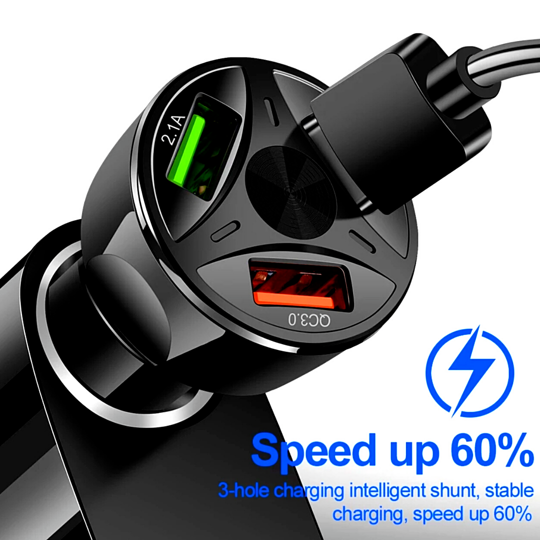 2 X Fast Car Charger Adapter Smart Charging Technology for Smart Phone Cell US*