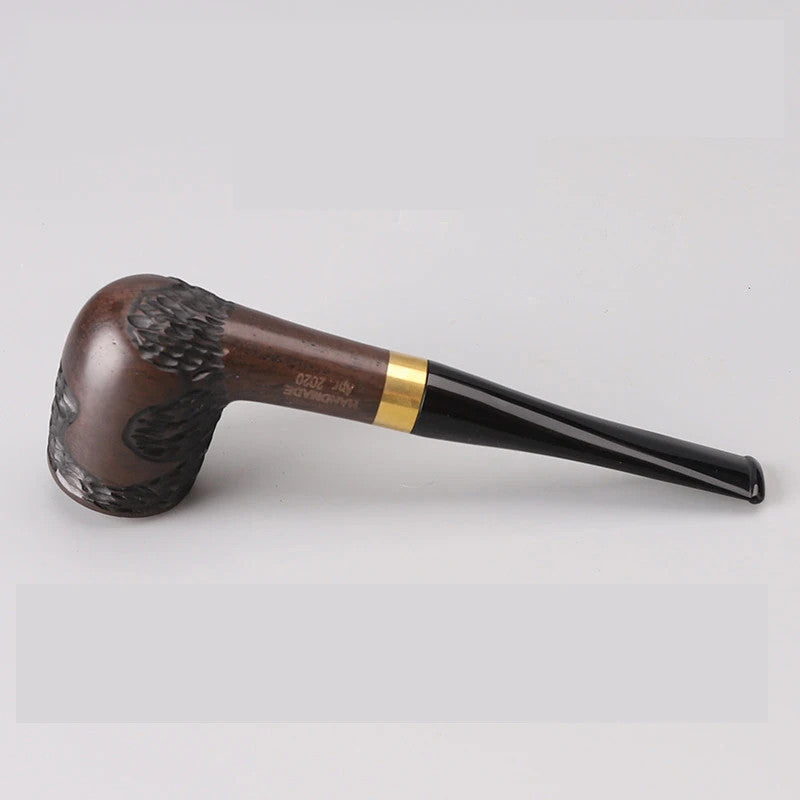 Handmade Carved Ebony Wood Tobacco Pipe Decor Handheld Smoking Pipe