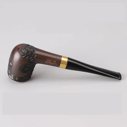 Handmade Carved Ebony Wood Tobacco Pipe Decor Handheld Smoking Pipe