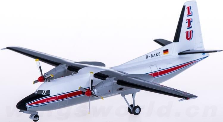 1:200 Herpa LTU International Fokker 27 Passenger Aircraft Diecast Plane Model