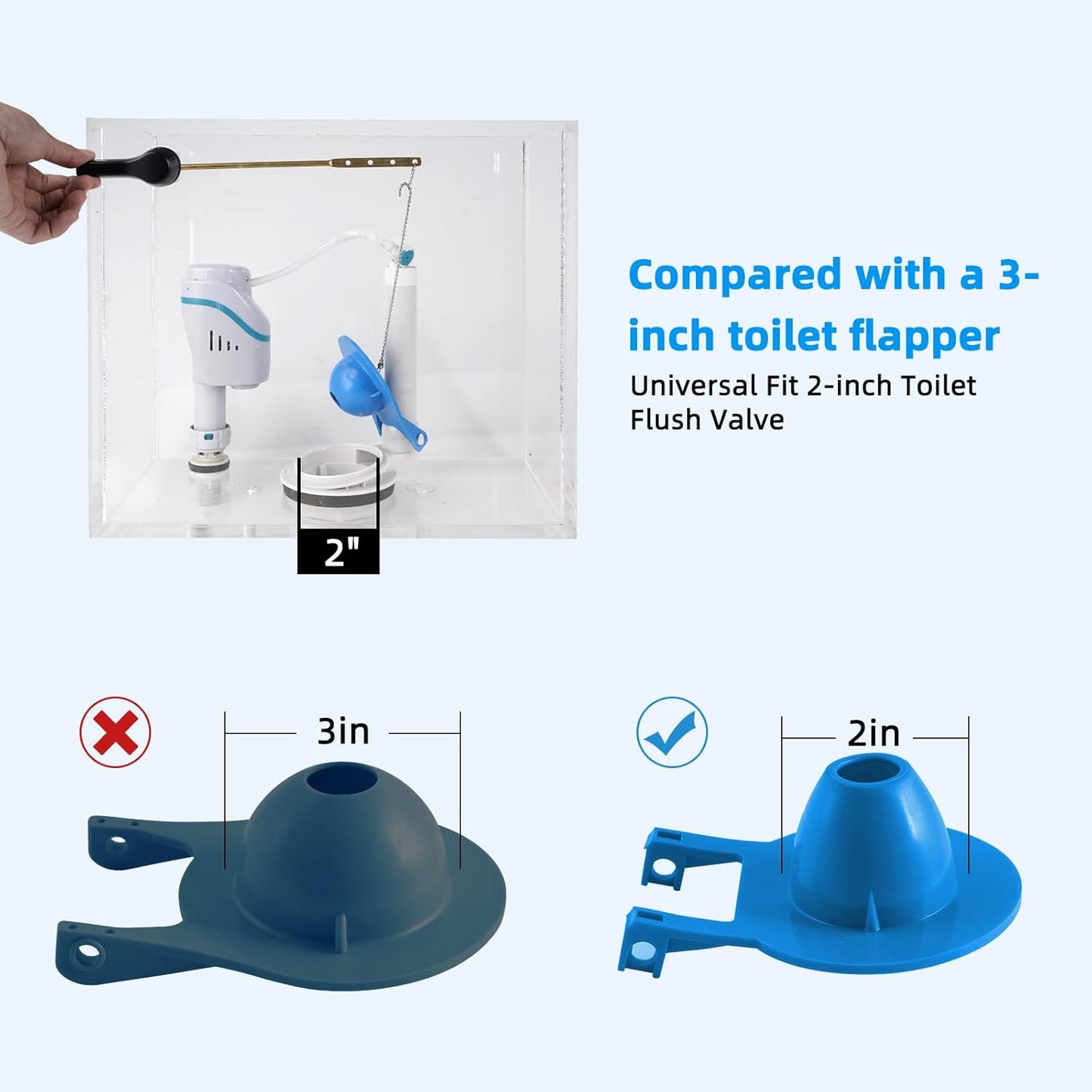 Universal 2-Inch Toilet Flappers Replacement Compatible with Gerber Toto Kohler