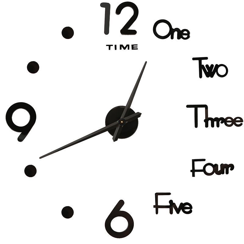 DIY Wall Clocks Modern Large Acrylic Mirror Stickers Quartz Needle Hanging Watch