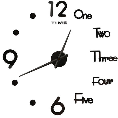 DIY Wall Clocks Modern Large Acrylic Mirror Stickers Quartz Needle Hanging Watch