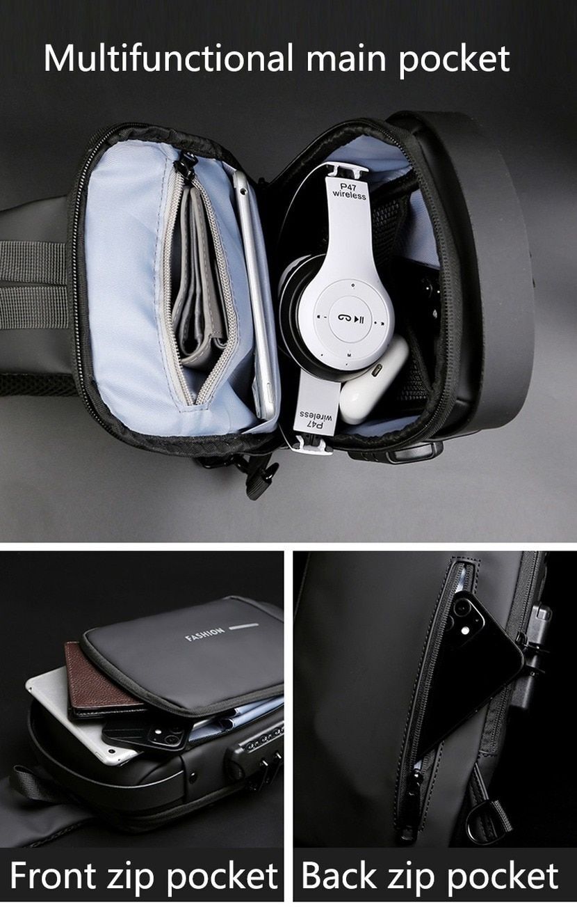 Sling Backpack Crossbody Shoulder Chest Bag Anti-theft Travel Waterproof Oxford