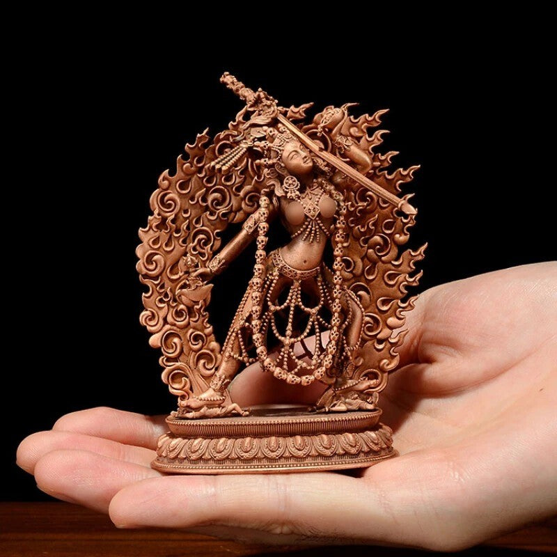 Exquisite Red Copper Carving Vajrayogini Buddha Statue Tibet Buddhism Statue New