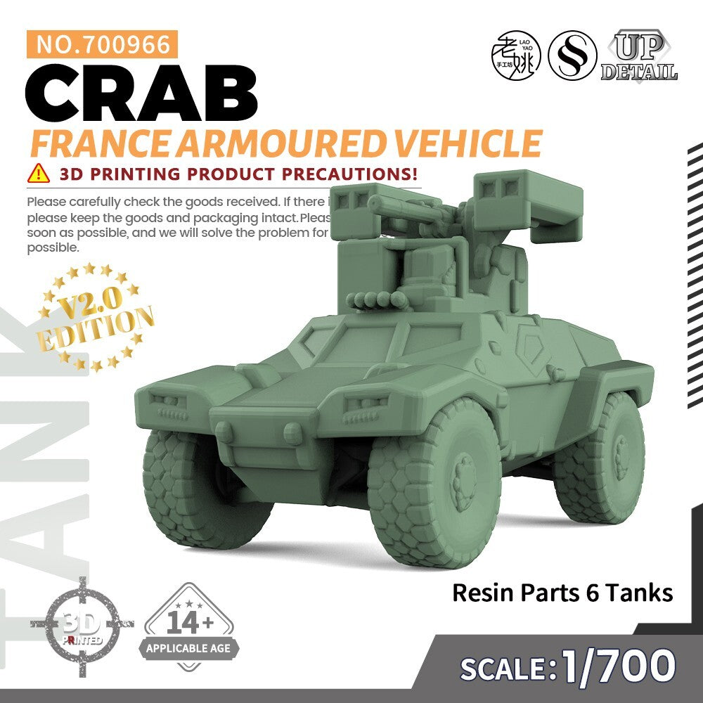 SSMODEL SS700966 1/700 Military Model Kit France CRAB Armoured Vehicle