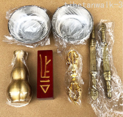 Shaolin Monk Dials The Bell Mandala Compass with Bronze Gong Jingchai Stall