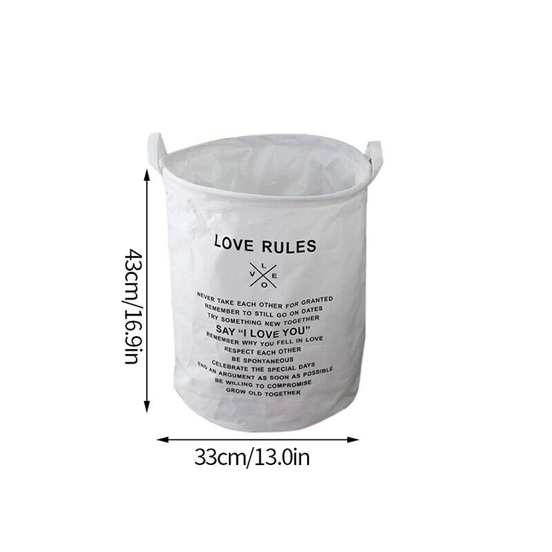 Laundry Basket Folding Dirty Clothes Organizers Storage Bag 50x40cm Cotton Linen