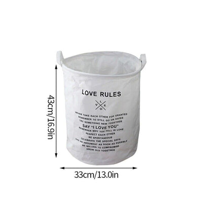 Laundry Basket Folding Dirty Clothes Organizers Storage Bag 50x40cm Cotton Linen
