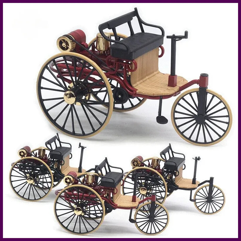 1:12 1886 Mercedes-Benz Patent Motor Alloy Classic Car Tricycle Model Toy Hobby