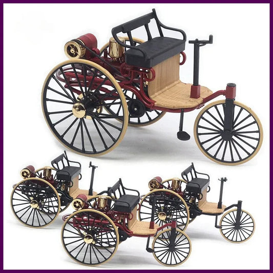 1:12 1886 Mercedes-Benz Patent Motor Alloy Classic Car Tricycle Model Toy Hobby
