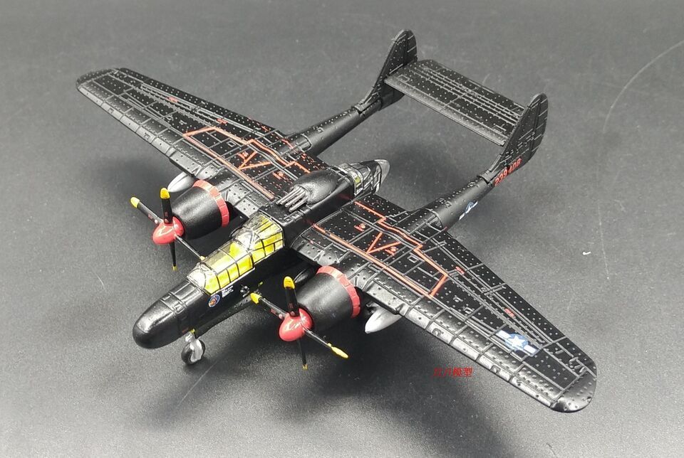 1:144 AF1 USA P61 Black Widow WWII Fighter Bomber Diecast Aircraft Plane Model