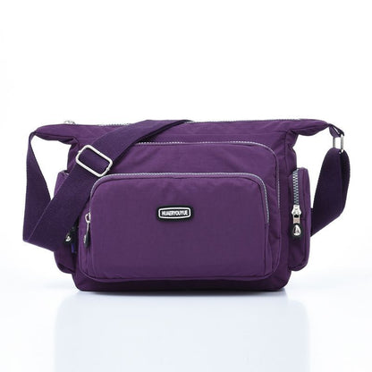Waterproof Nylon Crossbody Bags Travel Message Bag Zipper Pack Shoulder Handbag