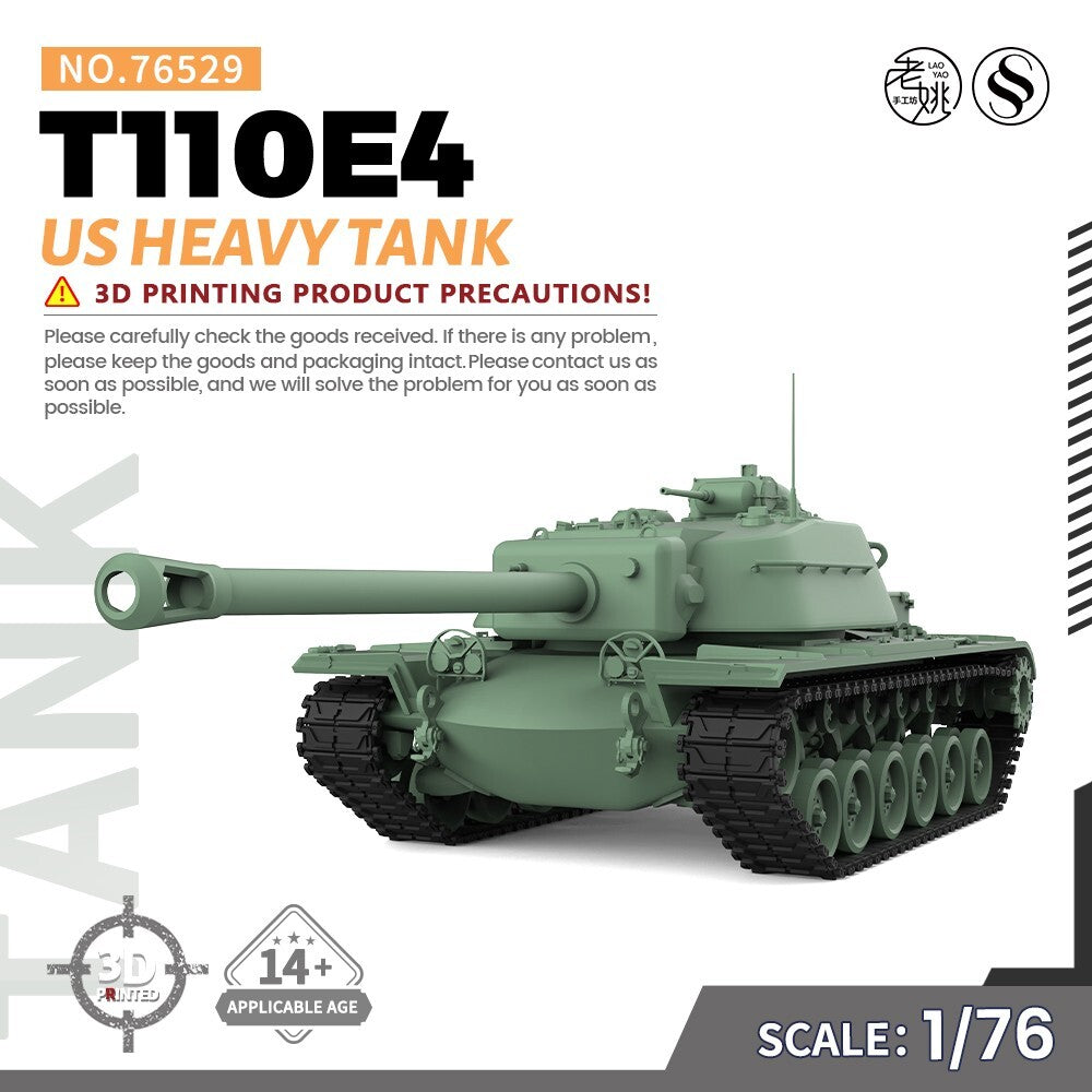 SSMODEL SS76529 1/76 20mm War Gaming Military Model Kit US T110E4 Heavy Tank