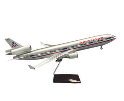 47CM 1:130 American MD-11 Plane Led Sound-controlled Light Resin Aircraft Model