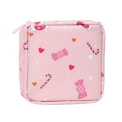 Storage Bag Napkin Pouch Cosmetic Bags Organizer Makeup Purse Nylon Black Travel