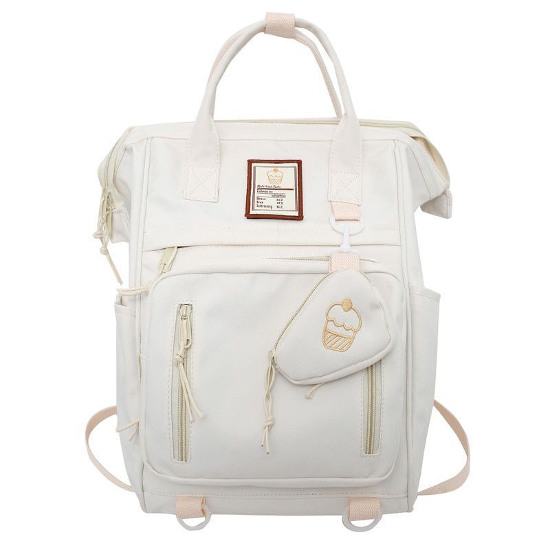 Double Zipper Multifunction Backpack School Bags Teenage Shoulder Bag 26*16*39CM