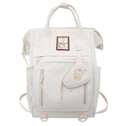 Double Zipper Multifunction Backpack School Bags Teenage Shoulder Bag 26*16*39CM