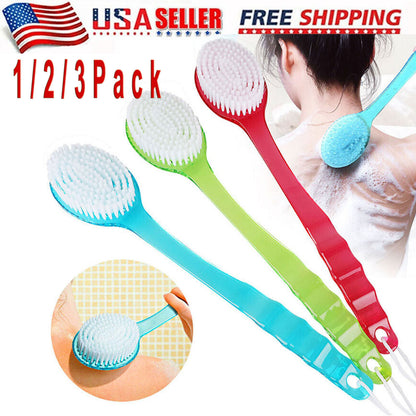 Long Handle Bath Body Brush Soft Back Shower Exfoliating Skin Scrubber Massager