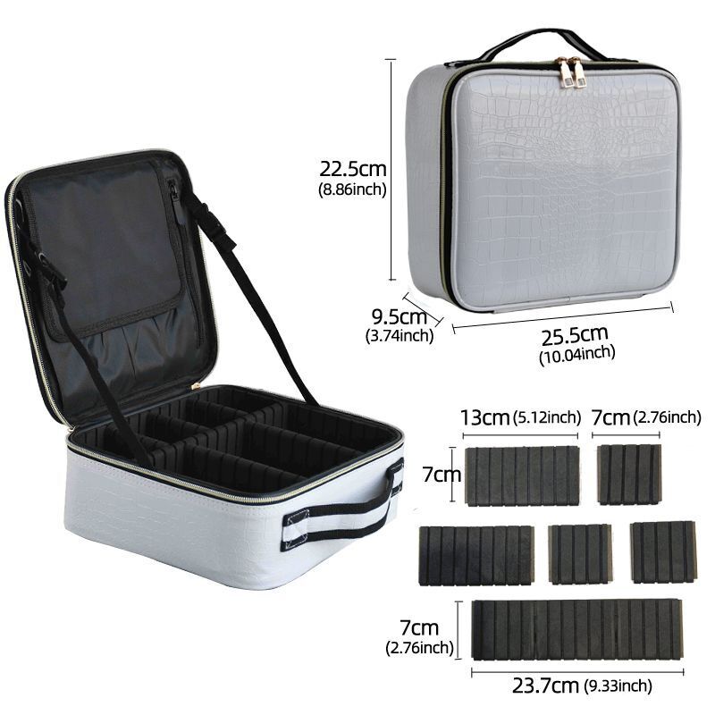 Make Up Case Professional Cosmetic Bag Synthetic Leather Makeup Purse Waterproof